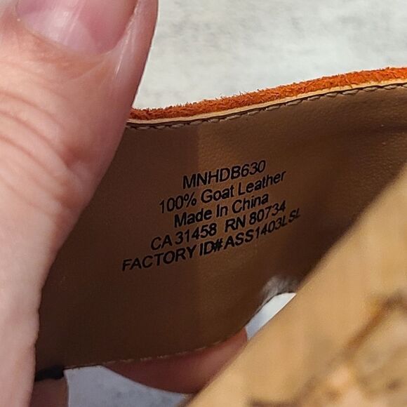 BCBGMaxAzria Orange Suede with Colorful Pom Pom Detail.Sandals, Cork Outsole | 9 - Picture 9 of 10